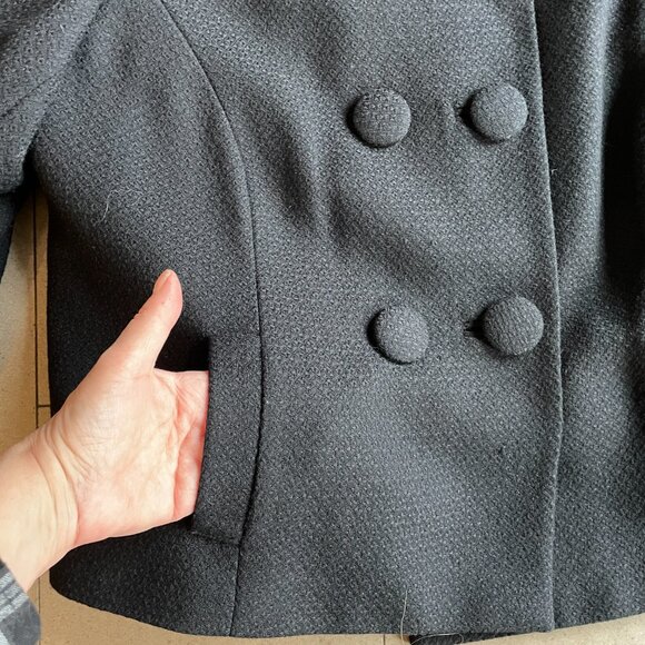 Vintage Tahari Arthur S. Levine Wool Retro Black Jacket/Blazer-Sz. 16W - Picture 4 of 11